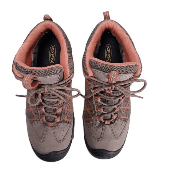 Keen Verdi II Mid Hiking Boots Women 8.5 Leather Tan Orange Outdoor 1009555 - Picture 7 of 15